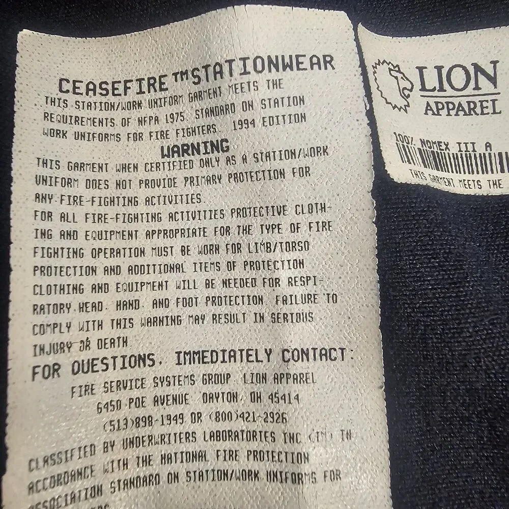 Vintage Lion Apparel Navy Coverall Made In USA Size XXLS Work Wear Mechanic W497